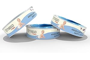 Tisego T-Baby Refill Compatible with Angelcare & Litter Locker II Bins | Nappy Disposal System Refill | Pack of 3 pcs | Lavender Fragrance