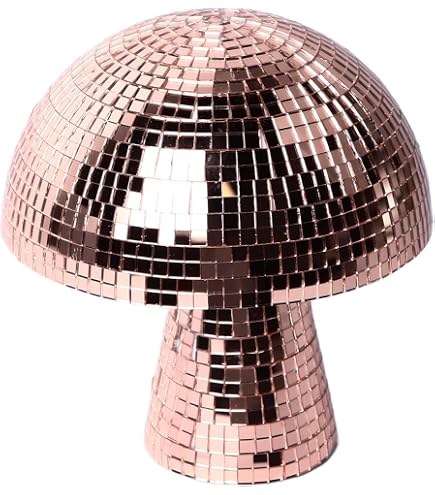 Boule Disco Champignon Miroir PW TOOLS - Déco Paillettes Pour Fête Et Maison - Forme Champignon Scintillant