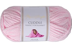 Utopia Crafts Cuddle Super Chunky Chenille Knitting Crochet Yarn 100g - 60m Baby Pink