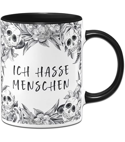 Badelatschen 'Ich Hasse Menschen' - Schwarze Statement-Latschen