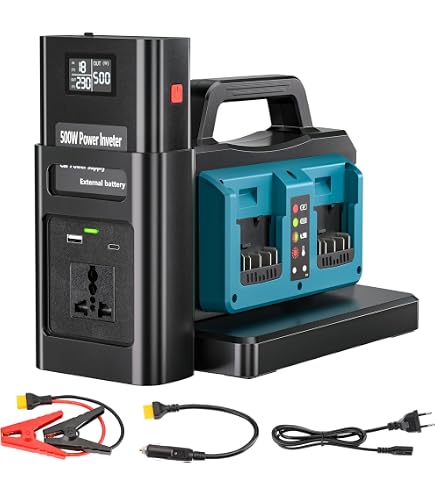 TPDL 200W Wechselrichter Für Makita 18V Akku, DC 18V Zu AC 240V/220V, Licht, Modifizierter Sinuswellen-Ladegerät-Adapter, Batteriebetriebene Steckdose Mit USB, Type-C Und AC-Anschluss