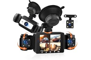 Rimoody 4 Canali 360° Dashcam Auto, 4 Telecamera HD 1080P Anteriore e Posteriore Sinistra Destra, 2.4 Pollici Schermo IPS Dash Cam con Visione Notturna IR/Loop video/24H Parcheggio Monitor/G-Sensore