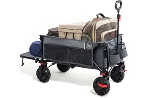 TIMBER RIDGE Carrello da Spiaggia Pieghevole XXXL con Portellone con Ruote Larghe Staccabili e Maniglia Regolabile per Campeggio Giardino Shopping 135 kg