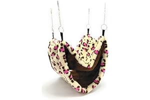 RatsLive® Hamaca/cama para animales pequeños para ratas, hámsteres, chinchillas y ardillas, 28 × 20 cm (amarillo/negro/rosa)