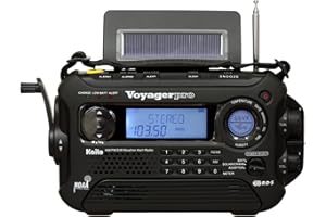 Kaito Voyager Pro KA600 Radio d'urgence numérique Solaire/Dynamo AM/FM/LW/SW & NOAA avec Alerte et RDS, Noir