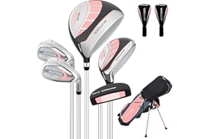 XDriveMax 5/6 Pieces Junior Golf clubs, Golf Set (5-8)(9-12)(12-14) Includes Stand Bag, 1# Drive, 5# Hybrid, 6/7#, 9/P# Irons and Putter Right Hand