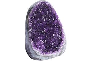 MUZRUNQ Amethyst Crystal Rock, 100-300 g de amatista natural Geode, cristales de energía positivos y piedras de curación para la oficina de automóviles Decoración del hogar.