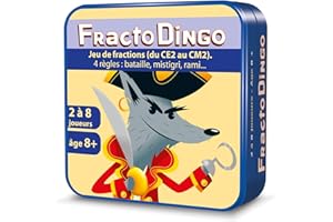 ASMODEE Aritma - FRACTODINGO CE2 au CM2 - pour Enfants dès 8 Ans - Jeu de Cartes Éducatif sur les Fractions - 3 Niveaux Difficultés - Bataille, Rami, Mistigri - Aprentissage des Maths -Format Voyage - 15 Min