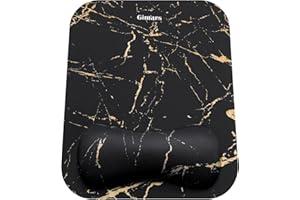 Gimars Mauspad mit Gelkissen, Ergonomisches Mousepad mit Handauflage, Gel Memory Foam Wasserdicht Mauspads mit Handgelenkauflage für Computer Laptop Offfice Heim, Marmor