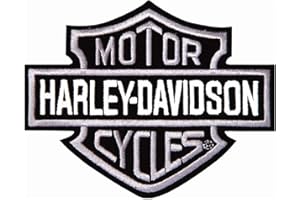 LSM Harley Davidson Logo Black and White - Embroidered Motorcycle/Biker Patch