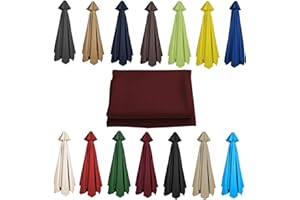 CMJYMX 2M 2.7M 3M Umbrella Replacement Parasol Canopy, UV50+, Waterproof, 6/8 Ribs Sun Umbrella Replacement Cloth Garden Canopy Cover Replacement Cover (Color : Burgundy, Size : 6 ribs-2m(6.5ft))