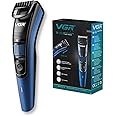 VGR V-052 Professional Hair Trimmer for men - 20 Precision Length Settings, 120 Min Runtime, USB Charging, Washable Head, Cord & Cordless Use, Complete Grooming Kit Included (Blue)