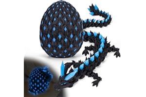 HIMS 3D Printed Dragon Eggs Mystery Dragon Egg Glow in The Dark Articulated, 3D Print Surprise Animals Toy for Kid Teen Boy Girls In Night (Nightglow blue)