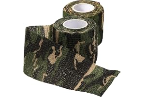 Kamouflagetejp 2 st 4,5 m lång självhäftande kamouflage wrap elastisk kamouflage tejp skärbar återanvändbar kamoformad tejp f