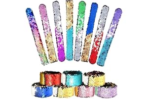 Meet-shop paljettarmband, färg sjöjungfru armband 6 stycken vändbara slapp sjöjungfru armband charm paljetter slap armband ma