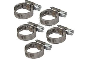 Agora-Tec Abrazaderas de acero inoxidable W4 (juego de 5) para manguera de 1/2 pulgadas, diámetro de 12 – 22 mm, 9 mm de ancho