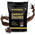 NAKPRO GOLD WEIGHT GAINER | High Carbs & High Calorie | 13g Protein, 80g Carbs |Added Vitamins & Digestive Enzymes|Easy Mixing, Digesting Powder for Men & Women | 1 Kg Chocolate Flavour (10 Servings)