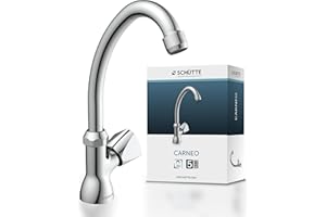 SCHÜTTE Kaltwasserhahn CARNEO, Armatur, Wasserhahn Bad nur für Kaltwasser, Standventil zum Schwenken, 37970, Chrom