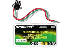 pzsmocn JST SM 2,5 mm Paso 3-Pines Conector 20 AWG Cable Eléctrico Silicona, 15 Piezas IC Macho Enchufe Wire a Wire Adaptador Componentes con Cordón 20 cm, para LED Strip y Proyectos Electrónica DIY