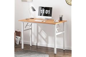 SogesHome Escritorio Plegable para Computadora 100 cm x 60 cm Mesa de Ordenador sin Montaje con Estructura Metálica Mesa de Estudio o Trabajo para Oficina, Estudio, Teletrabajo o Piso Pequeño