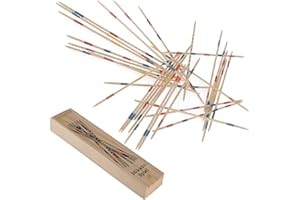MIJOMA Jeu de Pick-up en bois - Jeu d'adresse traditionnel avec marquage à base de points