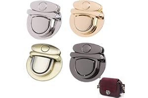 KanDery 4PCS Purse Making Lock, Clasp Catch Purse Push Lock, DIY Thumb Press Lock for Bag Making Book Leathercraft Fabric Handbag Wallet, 22x24mm