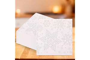 WedDecor 2Ply Traditional Christmas Paper Napkins White Snowflakes Pack of 20, 33cm Square Paper Serviettes for Xmas, Boxing Day, Winter Christmas Dinner Party Decorations