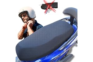 DM TECH Funda para Asiento de Moto Impermeable, Transpirable y Universal, Material elástico, protección Solar y contra la Lluvia, Antideslizante, resiste arañazos.