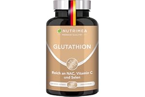 ‎PLASTIMEA L-GLUTATHION reduziert zu 98% | Optimale Formel mit Vorläufern + Vitamin C | Tripeptid: Glutaminsäure, Cystein, Glycin | 90 Kapseln Vegan Hochdosiert
