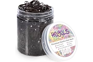 Hoyols Petits élastiques à cheveux marron en plastique de qualité supérieure pour filles, solides et flexibles en caoutchouc pour femmes, enfants, bébés en vrac, 1 000 pièces TPR (marron foncé)
