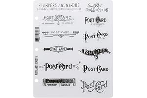 STAMPERS ANONYMOUS Tim Holtz 7 x 8.5-inch Cling Rubber Stamp Set Postcards