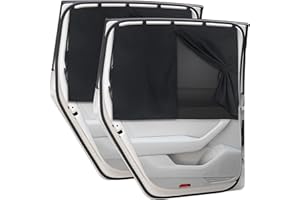 DIZA100 Pare Soleil Voiture Bébé 2 Pièces, Rideaux Magnétiques de Voiture à Double Couche, 68 x 51cm, Aimants pour Fenêtres Arrière, Bloquer Les Rayons UV, Taille Universelle