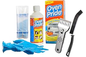 WILOSC Oven cleaner heavy duty Kit - Including 500ml Cleaning Solution, Crevice brush, Ceramic Hob Scraper, Protective Gloves & Oven Cleaning Bags