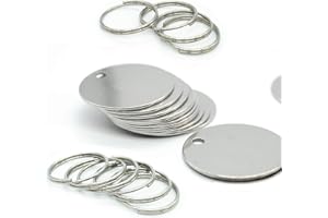 STAYMAX Runde Stanzrohlinge aus Edelstahl, blanko, 3 cm, mit Spaltring, 25 Stück