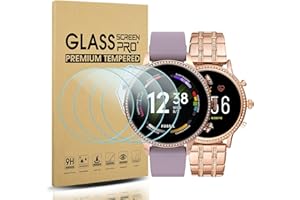 Diruite 4 Pièces pour Fossil Gen 6 (2021)/Gen 5 (2020) Protection Écran,2.5D Arc Edges 9H Dureté en Verre Trempé pour Fossil Gen 6/5 Men's (Women's) Protecteur D'écran