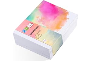 XREE 120 Hojas de Papel Acuarela, 300 g/m² Papel Acuarela Algodon Bloc Acuarela para Acuarela Gouache Acrílico (12,7 x 17,8 cm)