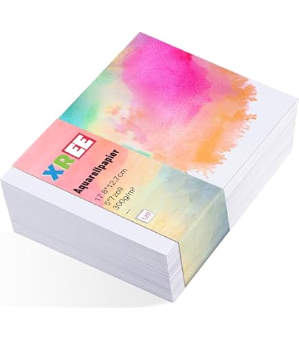 Carta Per Acquerello KINSPORY 300g/m2 - Blocco A4 15 Fogli, Senza Increspature - Foto 7