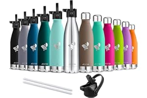 AORIN Bouteille d'eau en Acier Inoxydable isolé à Double Mur - 350ml/500ml/750ml - Gourde Isotherme Étanche sans BPA, Gourde Inox Bouche Standard, Gourde Enfant pour Sport, Gym, Voyage