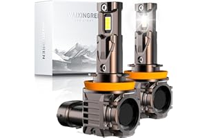 WAIXINGREN H11 Led Headlight Bulb, 32000LM 6500K 600% Brighter, 120W H11 Leadlight Bulb with Fan, Halogen Replacement Bulb, Plug and Play Easy Installation, Pack of 2 (H11/H8/H9)