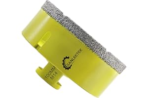 Foret Diamant Carrelage 100mm SANLEETEK Brasé Sous Vide Scie Cloche Diamant pour Céramique Porcelaine Marbre Granit Perçage à Sec M14 Filetage