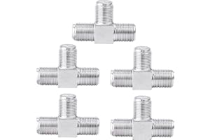 SHEEPPING 5 conectores F para satélite, adaptador de TV, 3 conectores F hembra, conector coaxial, distribuidor divisor, adaptador F para cable de antena, cable coaxial