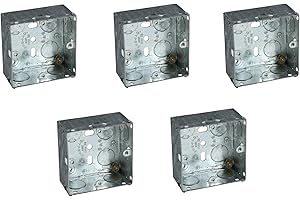 CED Single/Double Flush Electrical Metal Socket/Switch Back Boxes 25mm 35mm 45mm Wall Pattress (5, 1 Gang 35mm)