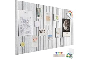 EUBSWA Tablón de Anuncios Grande Autoadhesivo 120x90 cm - 12 Piezas Tablón de Anuncios Decorativo de Fieltro 30x30cm para tablero de fotos, tablero de visión, tablón de anuncios de corcho, decoración de