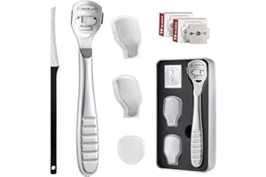 BBLIKE Skrobak do stóp i tarnik do stóp, zestaw pilników do pedicure, golarka do zrogowaciałej pielęgnacji stóp, pilnik do stóp do usuwania zrogowaciałej skóry, narzędzia do pielęgnacji stóp z 20 wymiennymi ostrzami (B)