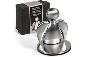 MIJOMA Magnetischer Schutzengel Zettelhalter: Ihr Begleiter fürs Auto-Cockpit, Ideal für Notizen, Parkscheine, 3 cm (Silberfarben)