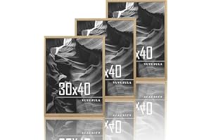 VUVUZULA Bilderrahmen 30x40cm Holz Holzrahmen 3er Set Eiche Fotorahmen MDF Rahmen Natur