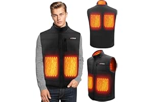 BIBURY Heated Vest, Electric Heated Gilet Unisex Washable Warming Heated Jacket Men Women Body Warmer Lightweight Heated Waistcoat with USB for Outdoors Camping Hiking Fishing (No Battery)