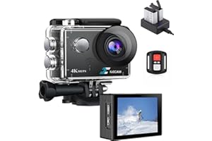 XILECAM Xile Cámara Deportiva 4K 20Mp WiFi 131FT (40M) Cámara Subacuática Impermeable 2 * 1350mAh batería y Kit de Accesorios（La App se ha actualizado al Nuevo X-Sport Pro）