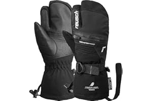 Reusch Lando R-Tex XT Junior Lobster 7702 6161843 - Guantes Unisex con 3 Dedos, Impermeables y Transpirables, 5.5, Color Negro y Plateado