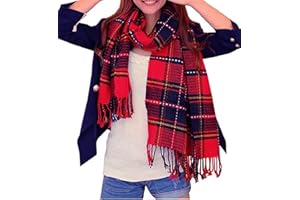 YUSON GIRL Sciarpa Donna Inverno, donna inverno scialle maglione cappotto Girl grandi Tartan Wrap Maglia Scialle Inverno Donna, Poncho Donna Invernale Stola Pashmina per Donna